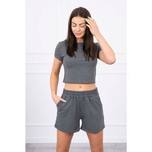 Cotton set with graphite shorts