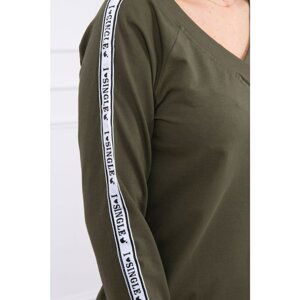 Blouse with stripe on the sleeves khaki S/M - L/XL