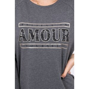 Blouse with printed Amour graphite S/M - L/XL
