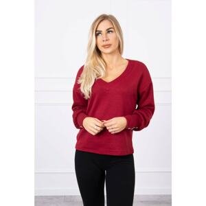 Blouse with decorative buttons on the sleeve burgundy