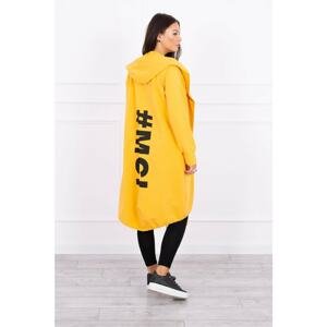 Cardigan with print oversize mustard