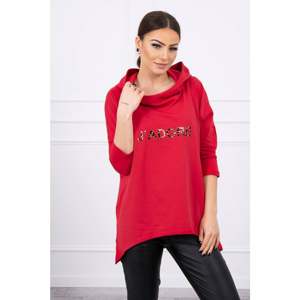 Hooded sweatshirt and print red