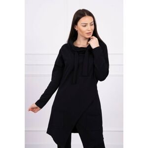 Tunic with clutch at the front Oversize black