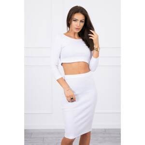 Set of blouses with skirt white