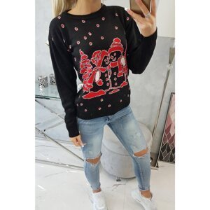Christmas sweater with snowmen black