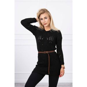 Sweater with a decorative belt black