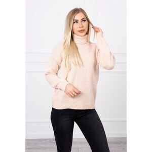 Sweater with turtleneck powder pink
