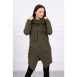 Tunic with clutch at the front Oversize khaki