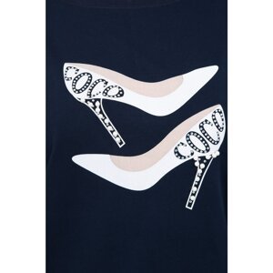 Blouse with printed shoes navy blue S/M - L/XL
