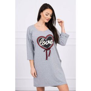 Dress with print Love Plus Size gray