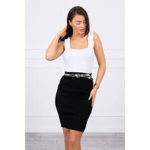 Skirt with ribbed black trim