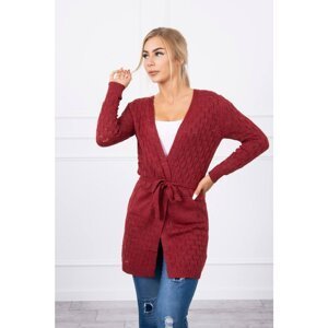 Textured sweater into rectangles burgundy