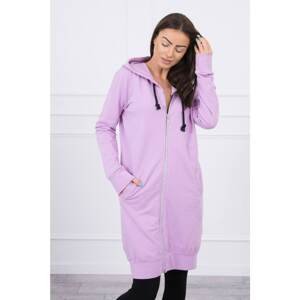 Dress with a hood and hood of purple color