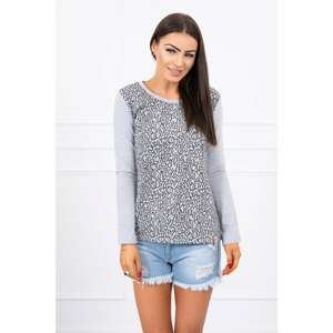 Blouse with grey print