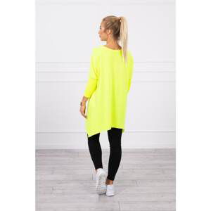 Oversize blouse with rainbow print of yellow neon