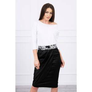 Skirt with sequins at the waist black