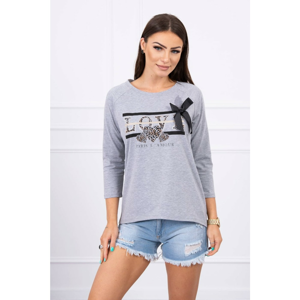 Blouse with print Love Paris gray S/M - L/XL