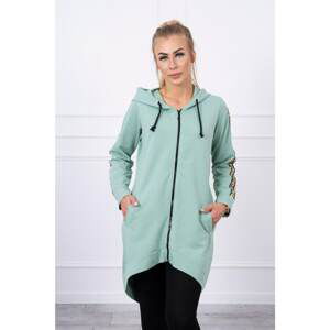 Sweatshirt with zipper in Dark mint color