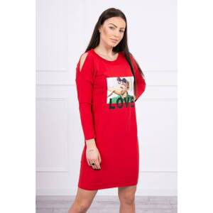 Dress with red love print