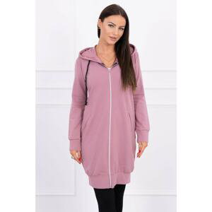 Hooded dress with a hood dark pink
