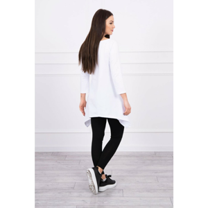 Flared tunic with graphics white S/M - L/XL