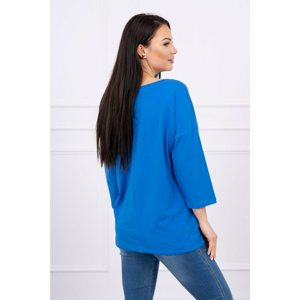 Blouse with the inscription mauve-blue Amour S/M - L/XL