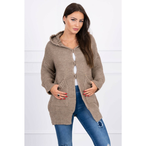 Sweater with press studs cappuccino