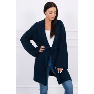 Sweater with a long slit on the sides navy blue