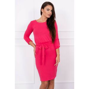 Dress with a roll-up sleeve fuchsia