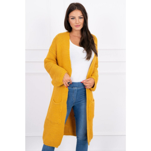 Sweater Cardigan with pockets mustard