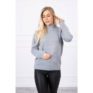 Sweater gray with high neckline