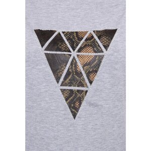 Blouse with triangle print gray S/M - L/XL