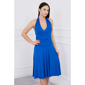 Dress with halter neck cornflower