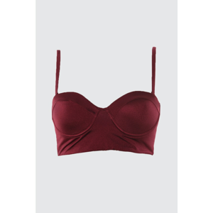 Trendyol Burgundy Strapless Bikini Top