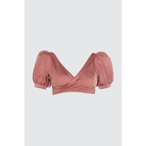 Trendyol Rose Dry Croissant Bikini Top