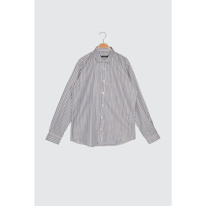 Trendyol Lila Men's Regular Fit Striped Shirt