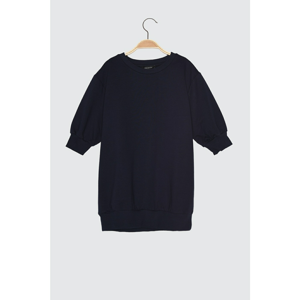 Trendyol Navy Printed Knitted Sweatshirt
