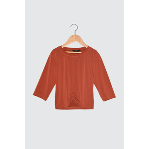 Trendyol Cinnamon Pucker Knitted Blouse