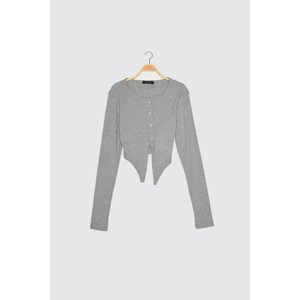 Trendyol Gray Asymmetric Knitted Blouse