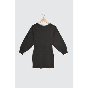 Trendyol Anthracite Back-Tied Knitted Dress