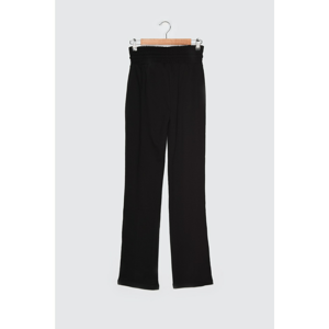 Trendyol Black High Waist Straight Fit Knitted Slim Sweatpants