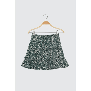 Trendyol Emerald Green Ruffle Knitted Skirt