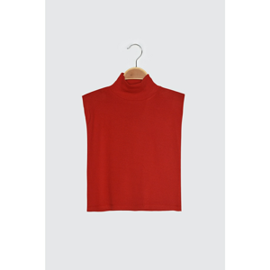 Trendyol Red Upright Collar Sleeveless Knitted Blouse