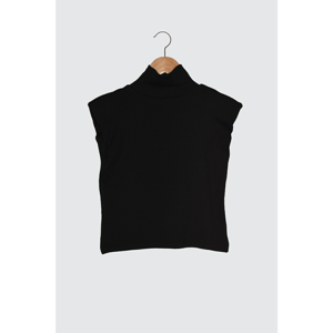 Trendyol Black Upright Collar Knitted Blouse