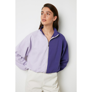 Trendyol Purple Block Knitted Sweatshirt