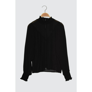 Trendyol Black Gipeli Upright Collar Blouse