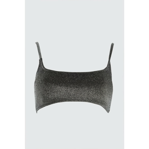 Trendyol Anthracite Lurex Bikini Top