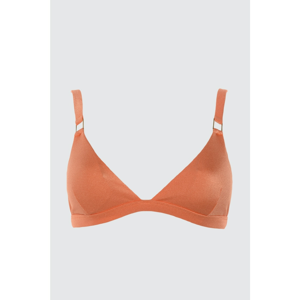 Trendyol Bright Bikini Top with Orange Textured Accessory Detail