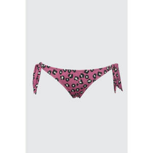 Trendyol Pink Leopard Print Tied Bikini bottom