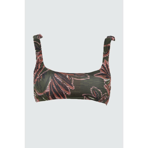 Trendyol Palm Patterned Tie Detailed Bikini Top